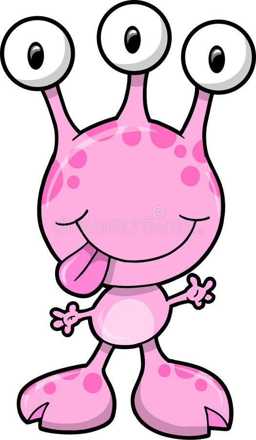 a pink cartoon character with big eyes