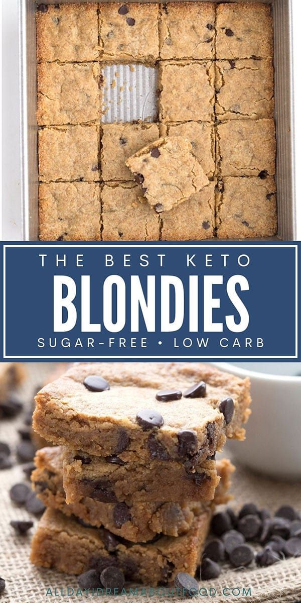 the best keto blondies sugar - free low carb cookie bars with chocolate chips