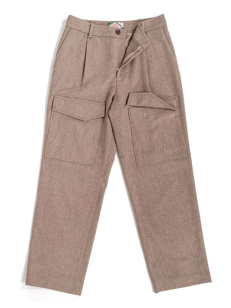 Editor's NotesIOEDLE's cargo pants are made of 100% Wool material. It is designed as an overfit silhouette to wear comfortably and stylishly.- Button and zipper closure- Pocket on the front- 100% Wool material- Oversized silhouette- Tucks on the frontMeasurements(in.)1/2- Waist: 14.56 / 17.51 in.- Total length: 40.55 / 41.73 in.- Front rise: 14.17 / 14.56 in.- Thigh: 12.99 / 14.17 in.- Hemline: 8.85 / 9.44 in.Model info Man: 6'13 Fitting size 2 Woman: 5'70 Fitting size 1Composition & Care- Shell: 100% Wool / Lining: 50% Viscose Rayon, 50% Polyester- Dry cleaning- Do not tumble dry- Do not bleachDesigner- by IOEDLE Khaki Workwear Pants With Pockets, Khaki Pants With Pockets For Work, Khaki Workwear Bottoms With Pockets, Khaki Parachute Pants With Multiple Pockets For Work, Fall Cargo Pants With Pockets And Straight Hem, Fall Work Pants With Pockets And Straight Hem, Winter Utility Cargo Jeans With Side Pockets, Utility Straight Work Pants With Pockets, Utility Work Pants With Pockets