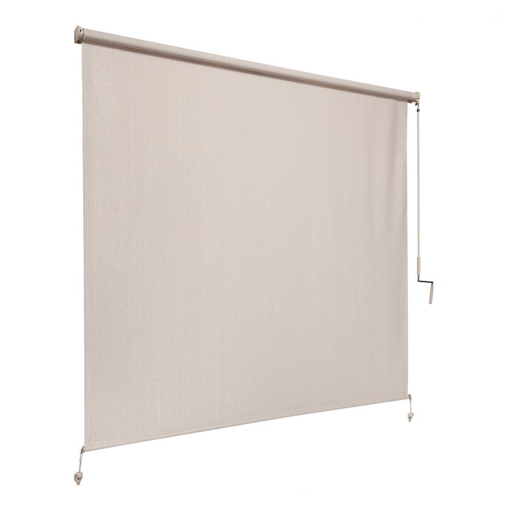 a white curtain hanging on the side of a wall