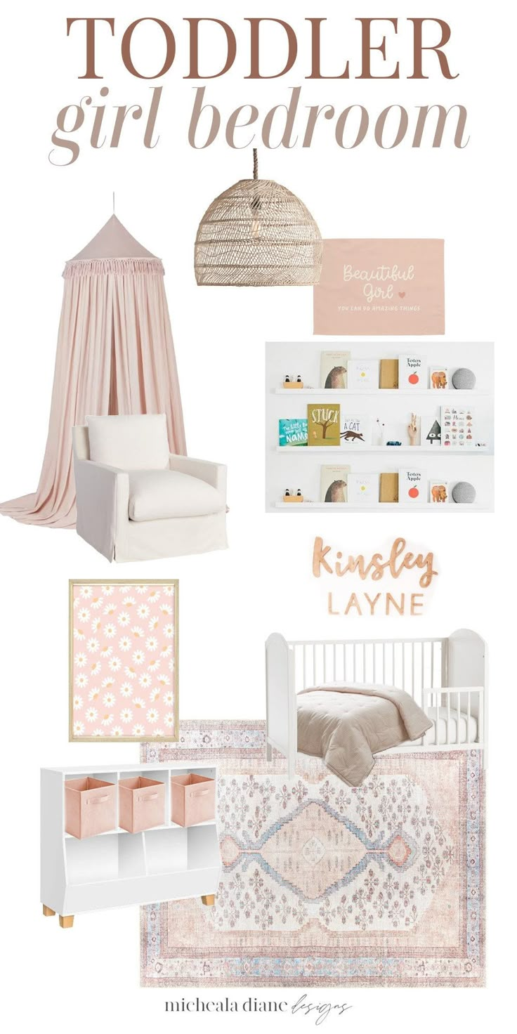 Pink girly toddler bedroom. Refreshing our nursery to a big girl toddler bedroom. Sharing all design sources. Reading corner, toy bedroom organization, kid's wall decor. Pink toddler bedroom rug. Small Bedroom Ideas For Toddler Girl, Three Year Old Bedroom Girl, Mauve Toddler Girl Room, Small Toddler Room Girl, Girly Toddler Bedroom, Pink Toddler Room, Toddler Girls Bedroom Ideas, Girls Bedroom Ideas Toddler, Toddler Room Girl