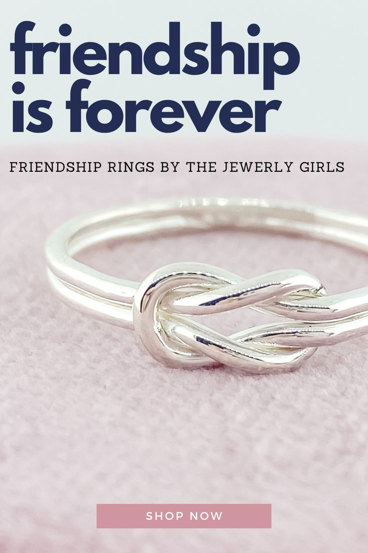 a silver ring with the words friendship is forever on it and an image of two inter