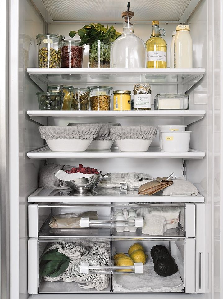 an open refrigerator filled with lots of food