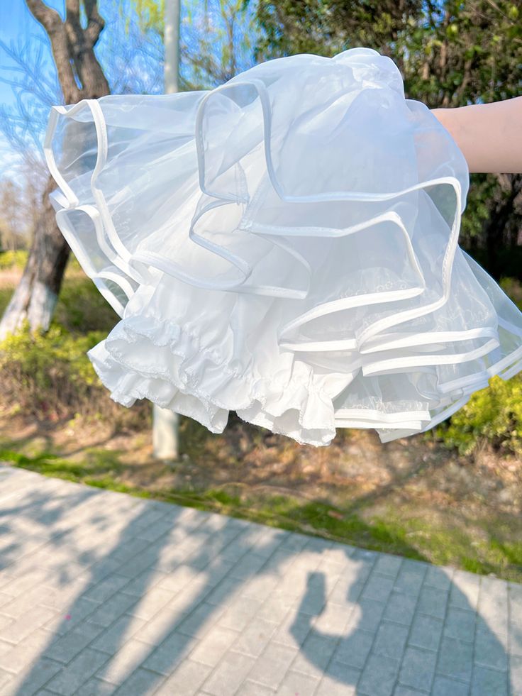 Add Volume and Flare to Your Lolita Look with our White/Black 30cm Bloomers Lining Petticoat! Perfect for completing your Lolita outfit, this petticoat provides the ideal amount of fluff and fullness to your skirt, ensuring a beautiful silhouette with every step. Made with high-quality materials, it offers both comfort and style, making it a must-have for any Lolita fashion enthusiast. Elevate your wardrobe with this versatile and essential petticoat today!   	 		 			Size 			Free Size 		 		 			F White Skirt For Spring Costume Party, Summer Crinoline Petticoat For Costume Party, Summer Costume Party Crinoline Petticoat, White Ruffled Mini Skirt Petticoat, White Mini Skirt Petticoat With Ruffles, White Mini Skirt Petticoat For Summer, Summer White Mini Petticoat, White Cancan Petticoat For Costume Party, Spring Party Can-can Petticoat