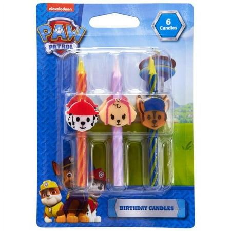 the paw patrol birthday candles are packaged in plastic