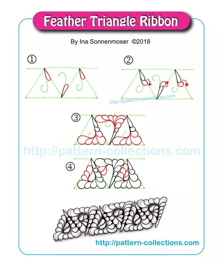 the instructions for how to make a feather triangle ribbon