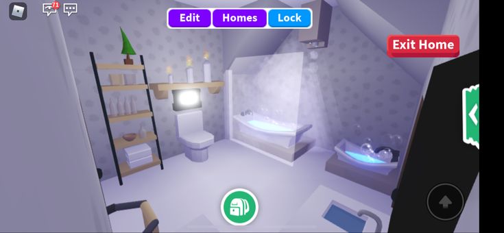 a virtual view of a bathroom with toilet, sink and bathtub in the room