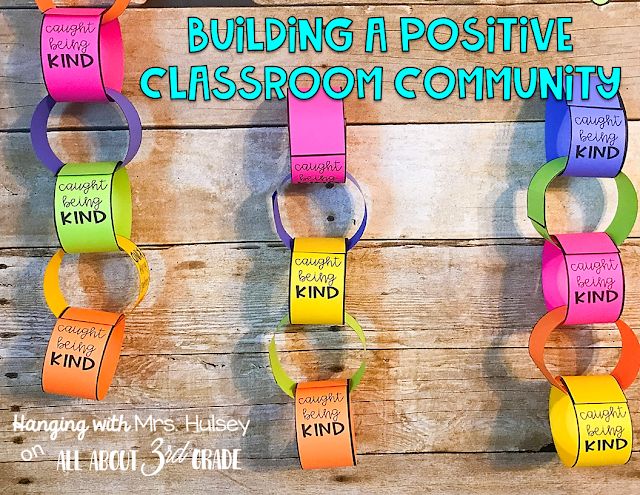 a classroom bulletin board with colorful paper chains attached to it and the words building a positive classroom community