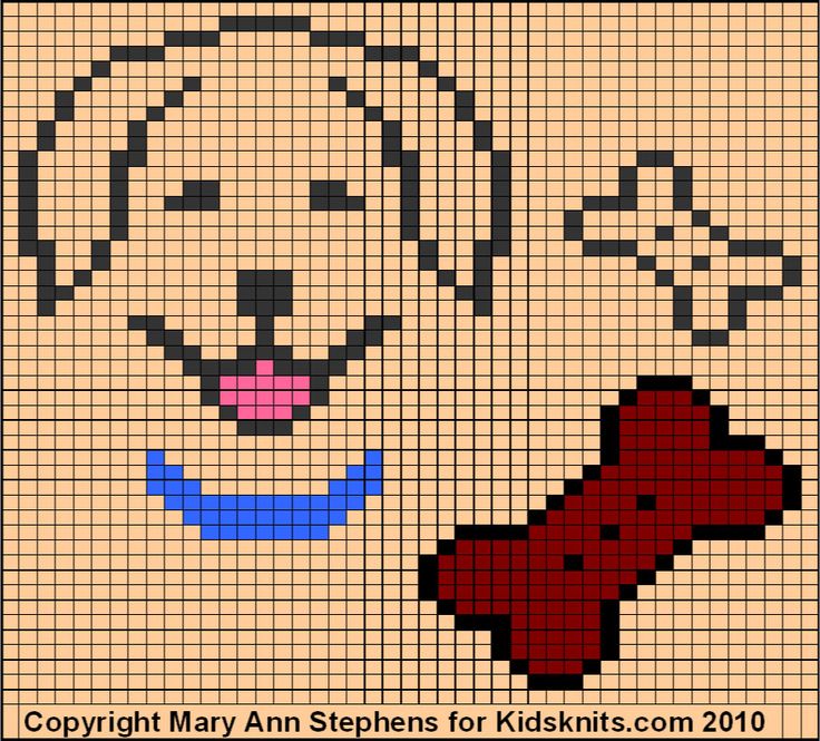 a cross stitch pattern with a dog's face on it