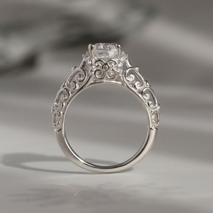 a close up view of a diamond ring