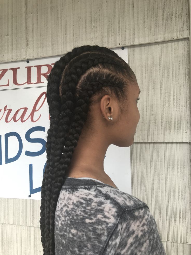 Conrows Thick Cornrows Braids, 5 Cornrows Braids Straight Back, 5 Cornrows Braids, Four Cornrow Braids, Three Braids Hairstyle, Four Cornrows, Chunky Cornrows, 4 Plaits, 4 Braids Cornrows