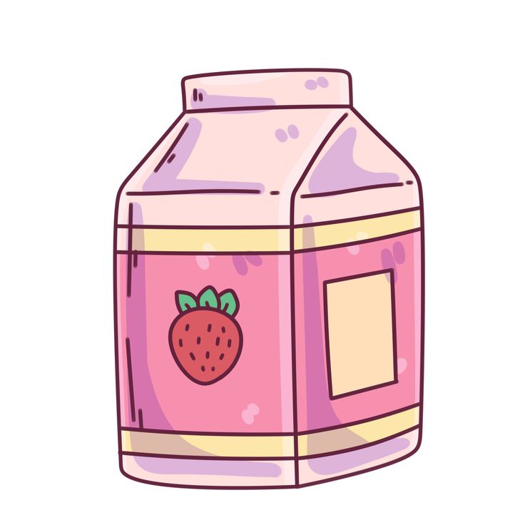 a pink carton with a strawberry on it