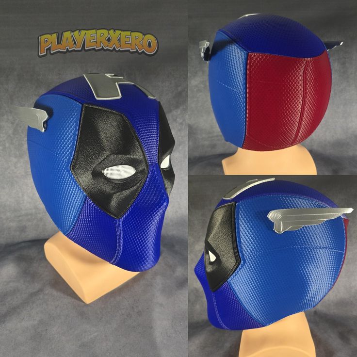 Deadpool Captain America Helmet with Magnetic Assembly - Blue, Red & Metallic Cosplay Mask Inspired by Deadpool 3 Unleash Your Inner Hero with the Deadpool-Captain America Crossover Helmet - Inspired by Deadpool 3 Step into the world of heroes and antiheroes with our Deadpool-Captain America Crossover Helmet. This unique and meticulously crafted mask blends the iconic styles of Deadpool and Captain America, creating a striking piece that stands out in any collection. Inspired by the latest Deadpool 3 movie, this helmet features a distinctive color palette of dark blue, blue, red, and metallic accents, combined with Deadpool's rebellious flair. Key Features: Innovative Design: This helmet is crafted using advanced 3D printing technology and high-quality PLA material. The intricate detailing Blue Costumes For Comic-con Costume Party, Blue Superhero Cosplay Costume For Halloween, Blue Superhero Cosplay Costume, Blue Superhero Cosplay Costume For Events, Blue Superhero Cosplay Costume For Cosplay Events, Blue Novelty Costume Accessories For Cosplay, Blue Costume Accessories For Themed Cosplay Events, Blue Themed Costume Accessories For Cosplay, Blue Costume Accessories For Cosplay Events