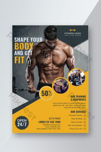 a flyer for a bodybuilding gym