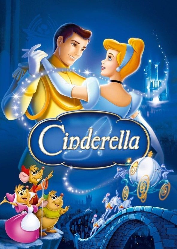 the disney movie cinderella is shown in this poster