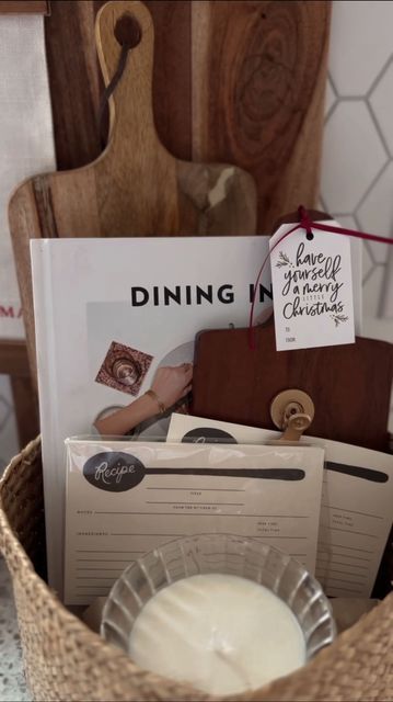 a basket filled with lots of items on top of a table