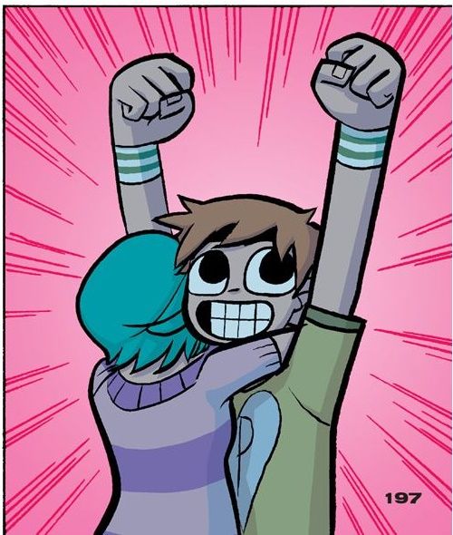 an image of a cartoon character with arms in the air and one arm raised up