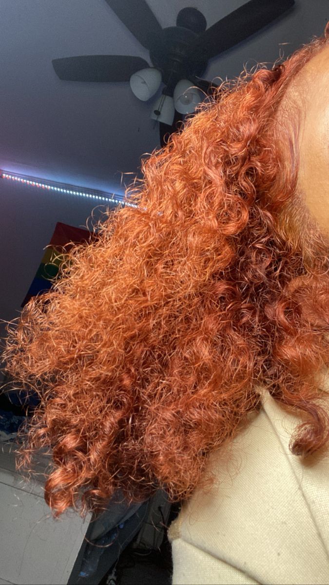 Red Orange Dyed Hair, Ginger On Brown Skin, Dyed Hair Natural, Ginger Red Hair Color, Dyed Hair For Black Women, Honey Blonde Natural Hair, Natural Hair Coloring, Cinnamon Hair, Dyed Curly Hair