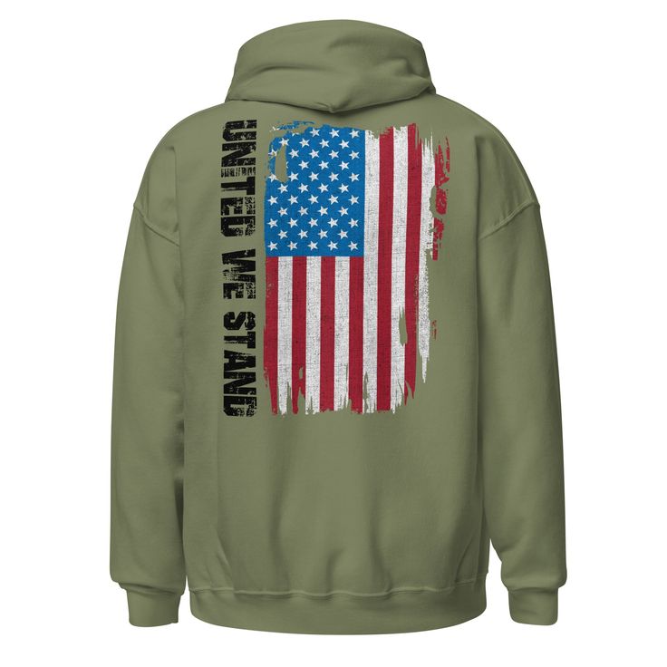 DETAILS: High-quality 8 oz 50% cotton 50% polyester. Professionally printed in the USA PROCESSING AND SHIPPING:Products are printed to order. Most orders ship within 3 business days RETURNS AND EXCHANGES: Exchanges are accepted within 30 days of receiving your item. Free replacement if your item is defective or incorrect Embrace a message of unity and patriotism with our "United We Stand" American Flag Hoodie Sweatshirt. This piece is more than just a sweatshirt; it's a declaration of solidarity Cotton Crew Hoodie With Logo Print, Cotton Hoodie With Letter Print Fan Apparel, Cotton Hoodie With Letter Print For Fans, Cotton Fan Apparel Hoodie With Letter Print, Cotton Hoodie With Letter Print For Sports Events, Cotton Hoodie With Logo Print For Sports, Cotton Sports Hoodie With Branding, Cotton Hoodie With Logo For Sports Events, Cotton Graphic Print Hoodie Fan Apparel