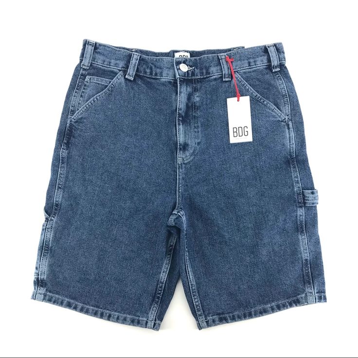 Bdg Blue Carpenter Style Bermuda Denim Shorts Approximate Measurements: Rise: 12.5” Waist: 31” Length: 20.5” Condition: New With Tags Made In: Turkey Inventory: Wb2861.19.3 Washed Blue Denim Jean Shorts With Pockets, Medium Wash Mid-rise Jean Shorts For Streetwear, Mid-rise Medium Wash Jean Shorts For Streetwear, High Rise Denim Jean Shorts With Utility Style, High Rise Utility Denim Jean Shorts, High Rise Utility Jean Shorts, Utility Blue Denim Shorts, Blue Denim Utility Shorts, Utility Style Short Denim Jeans