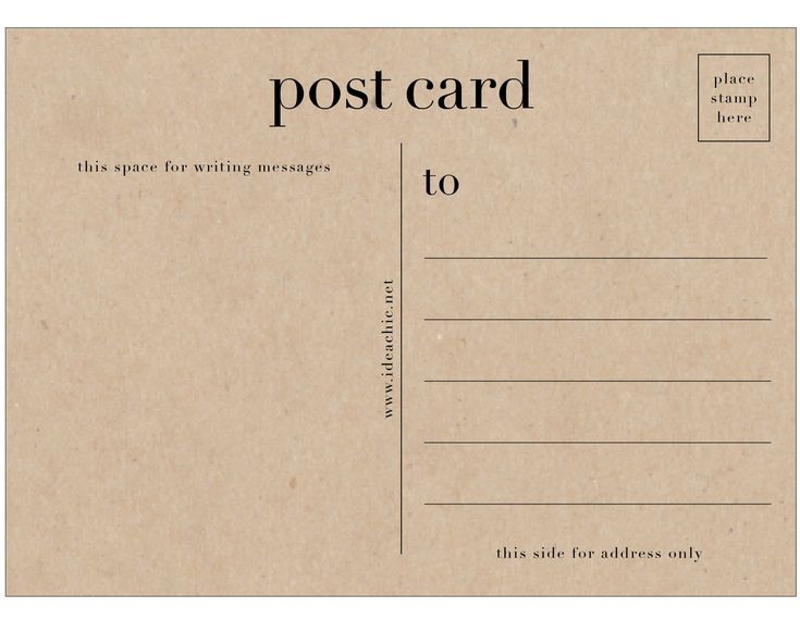 a brown postcard with the words'post card to'on it