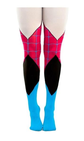 These women's sheer tights feature costume inspired designs of your favorite superhero! 50% Nylon, 10% Spandex, 40% Polyester are one size fits most. Officially licensed. Gwen Costume, Spider Gwen Costume, Spiderman Gwen, Marvel Spider Gwen, Black Widow Avengers, Lady Loki, Women Costume, Marvel Clothes, Nerd Fashion