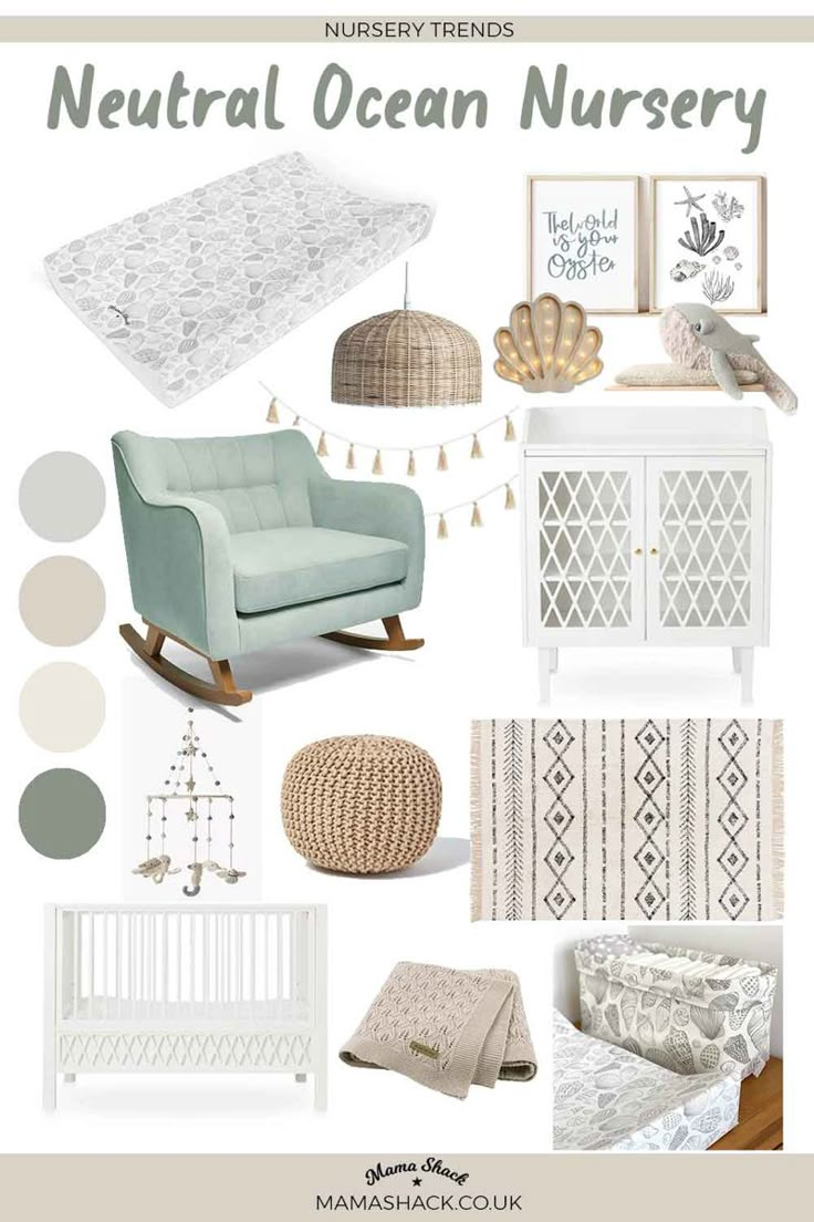 neutral ocean nursery decor and accessories