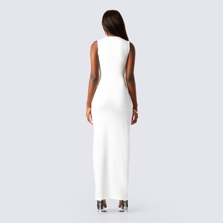 A little white dress is the new essential 🤍Sleek, and slim fitting. Made for angels like you 😇 Little White Dress, White Maxi Dress, White Maxi, Little White Dresses, White Maxi Dresses, Jersey Fabric, Binding, Like You, White Dress