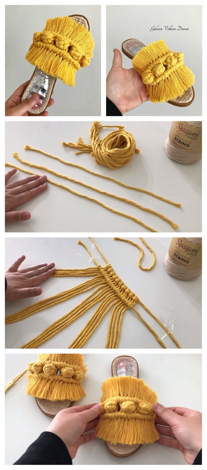 the steps to make a basket out of yarn