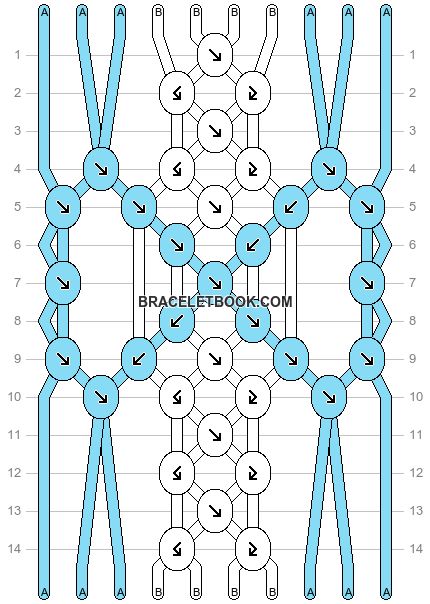 the diagram shows how to draw an interlaced chain with two different lengths and numbers