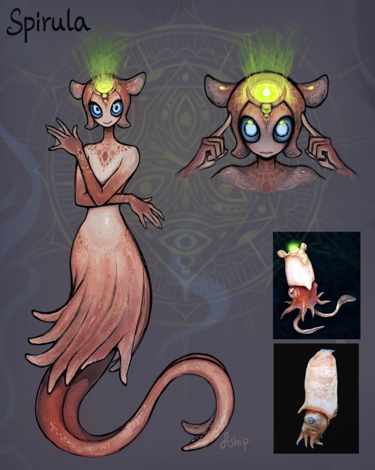 an image of some kind of creature with glowing eyes and tail, standing next to another creature