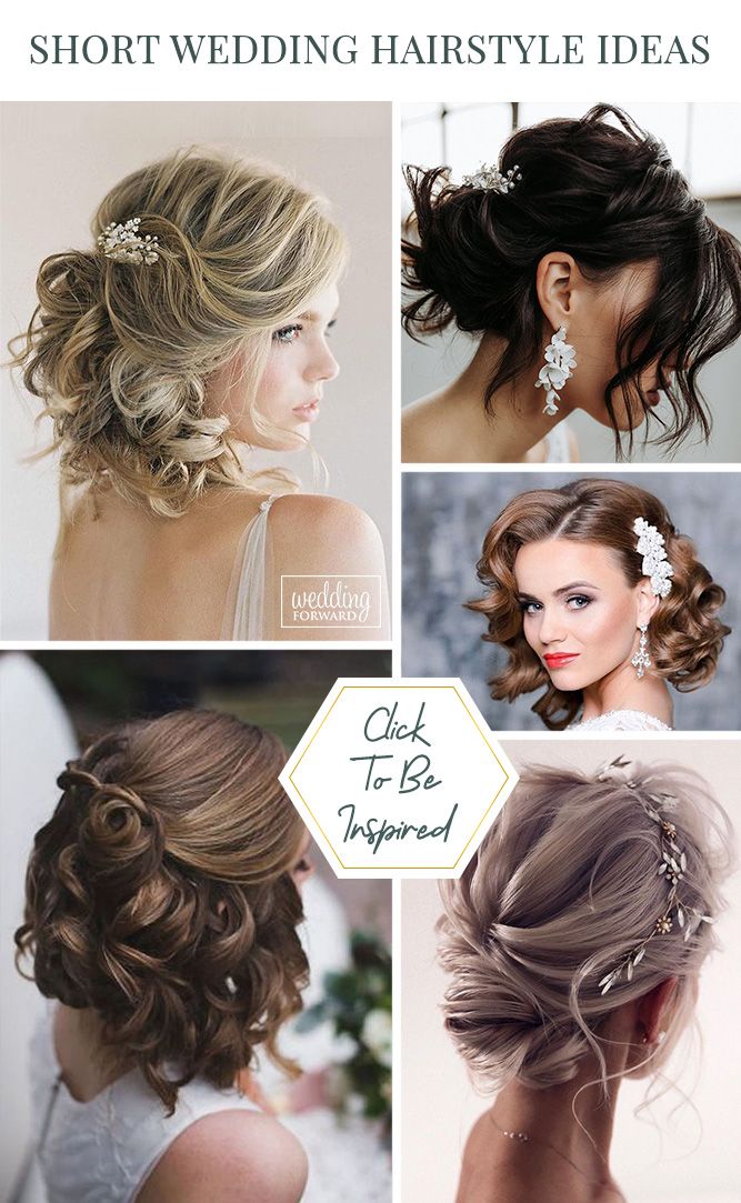 48 Best Short Wedding Hairstyle Ideas In 2021 ❤ Looking for short wedding hairstyle ideas? You don't have to get grow out hair. Check out the best wedding hairstyle ideas for short hair! #WeddingHair #ShortWeddingHairstyle #weddingforward #bride #bridalhair Bride Wedding Hair Medium Length, Short To Medium Bridal Hairstyles, Wedding Hair For Bobbed Hair, Bridesmaids Hair For Short Hair, Hairstyles For Short Hair For Bride, Above Shoulder Wedding Hair, Bride Hairstyles With Veil Short Hair, Bride Hairdo Short Hair, Bridal Hairdo Short Hair