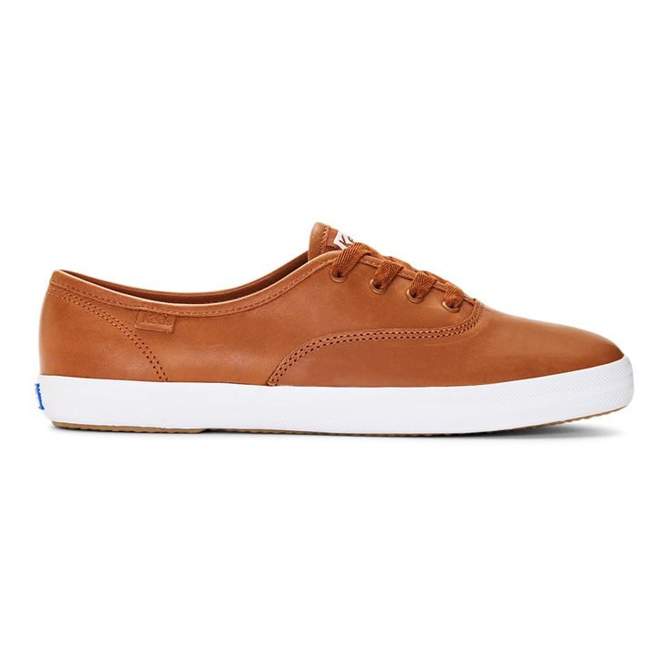 Keds Champion Premium Leather Lace Up Comfortable Leather Canvas Shoes With Rubber Sole, Brown Canvas Sneakers With Gum Sole, Brown Leather Canvas Shoes With Rubber Sole, Sporty Canvas Sneakers With Stitched Sole, Retro Leather Sneakers For Everyday, Spring Sneakers With Leather Sole For Everyday, Everyday Spring Sneakers With Leather Sole, Leather High-top Canvas Shoes With Textured Sole, Classic Sneakers With Gum Sole And Round Toe