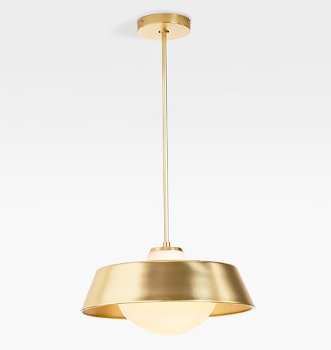 a brass colored light fixture hanging from the ceiling