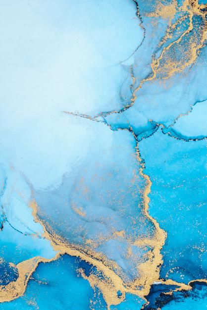 an abstract blue and gold marble background