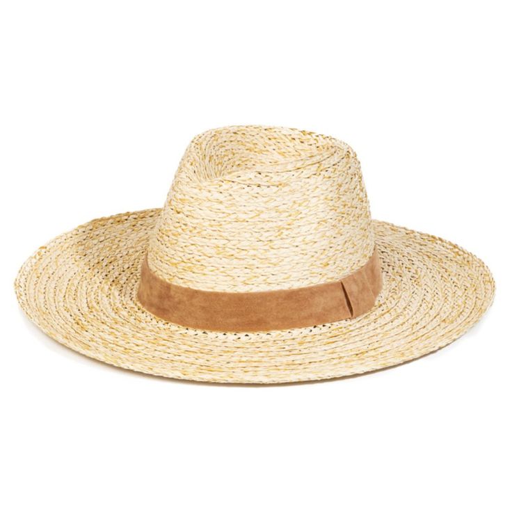 Straw Hat With Tan Band Tan Brimmed Summer Hats, Tan Straw Hat For Vacation And Spring, Tan Straw Hat For Spring Vacation, Tan Straw Hat For Vacation In Spring, Spring Vacation Straw Hat In Tan, Tan Brimmed Hat For Vacation, Tan Flat Brim Hat For Summer, Tan Short Brim Hat For Spring, Tan Straw Hat With Short Brim For Summer