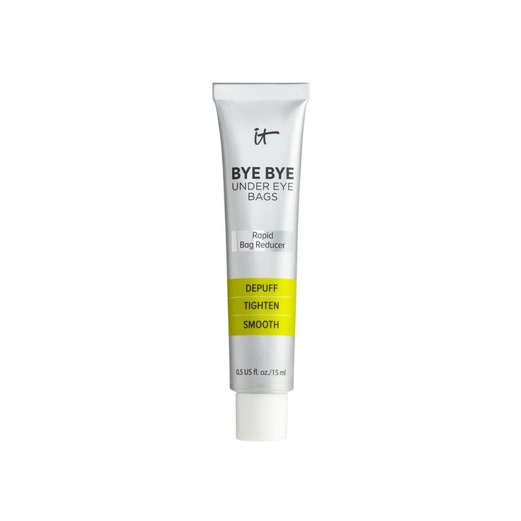 Discover IT® Have you struggled to find a quick fix for moderate to severe eye bags, eye puffiness and crepey skin under eyes that doesn’t leave a white cast and plays nicely with your makeup? We did too, which is why we’re so excited to reveal Bye Bye Under Eye Bags Daytime Treatment! After 10 years of research, IT’s Your Superior Multi-Patented* Technology that works to: \tDepuff: Forms an adhesive film on skin that compresses bags without pulling or cracking \tTighten: Highly elastic formula How To Fix Under Eye Bags, Cover Bags Under Eyes, Undereyes Bags, It Cosmetics Eye Cream, It Cosmetics Bye Bye Under Eye, Eye Moisturizer, Waterproof Makeup Remover, It Cosmetics, Skincare Brush