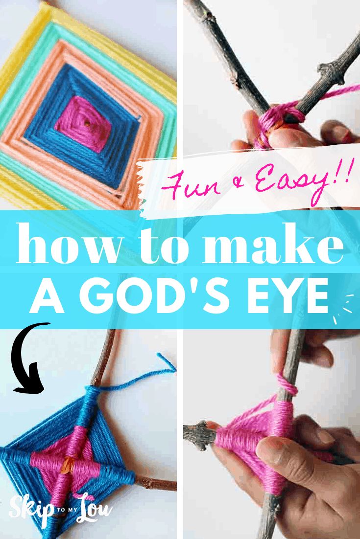 how to make a god's eye ornament with crochet and yarn