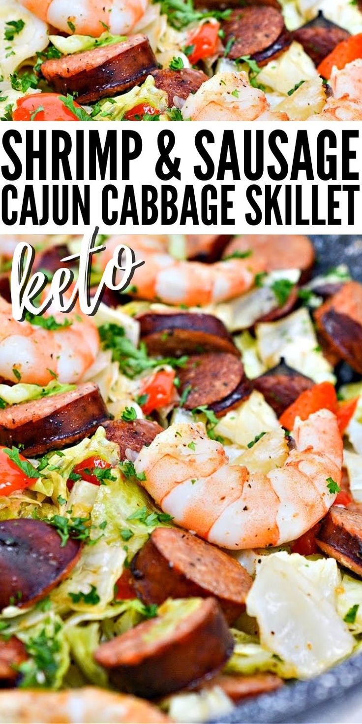 shrimp and sausage cajun cabbage skillet with keto