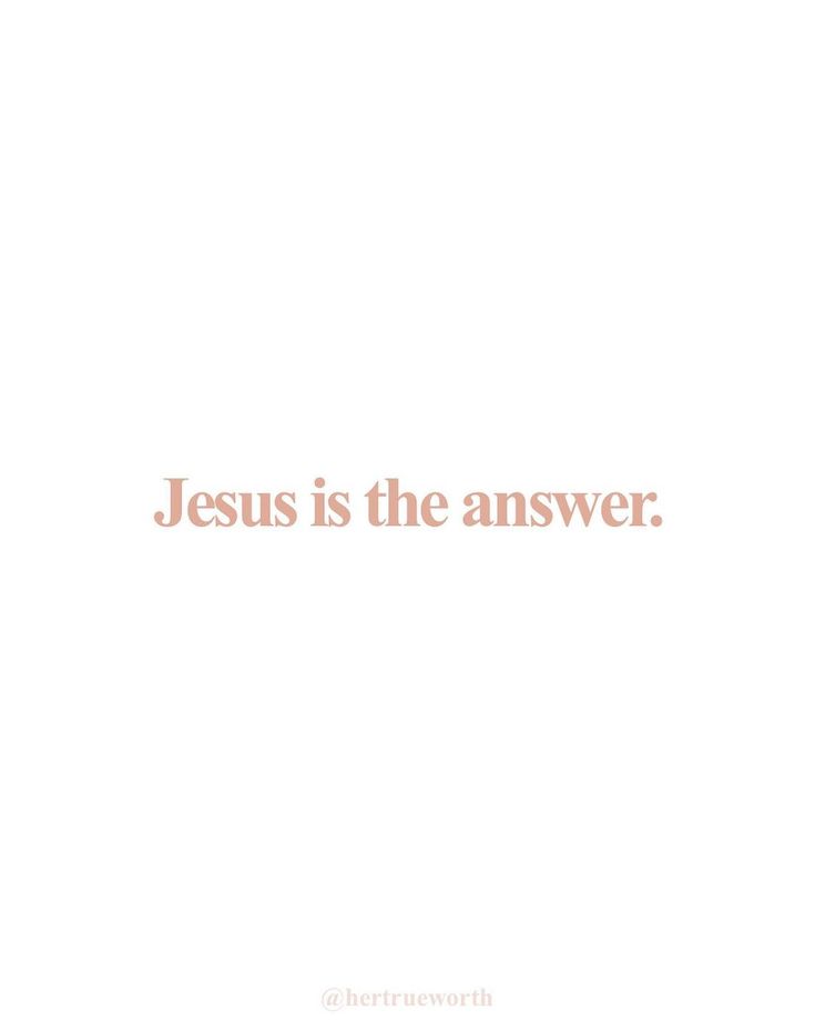 the words jesus is the answer written in pink