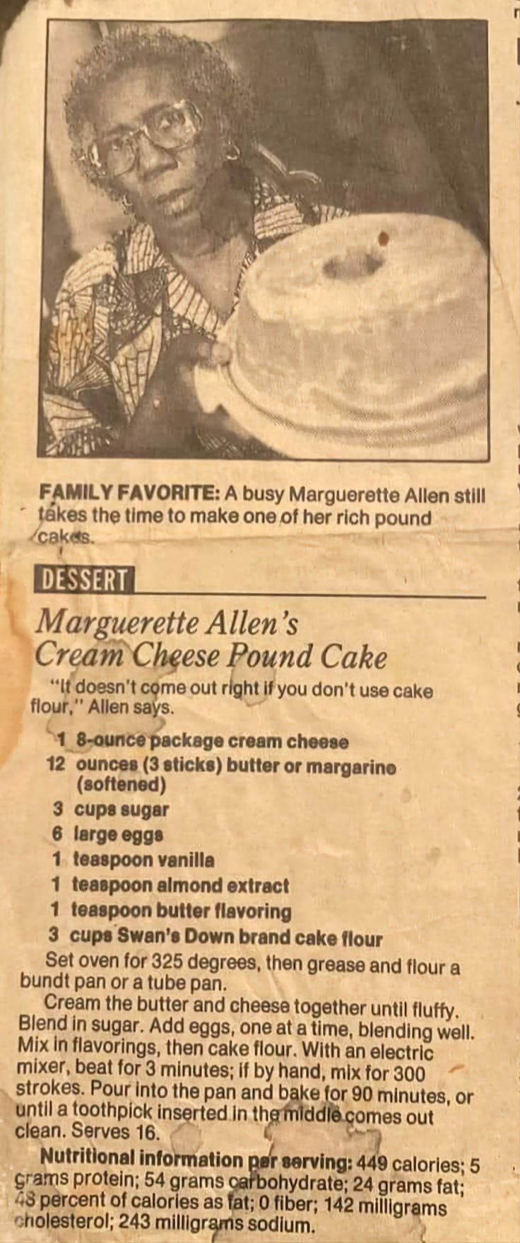 an old newspaper article with information about the recipe