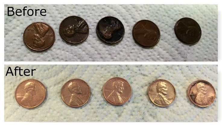 the before and after pictures of penny coins