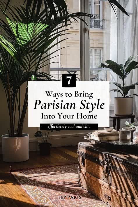 a living room filled with lots of plants next to a large potted palm tree