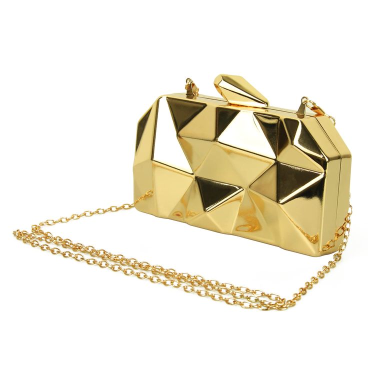 PRICES MAY VARY. 【Shiny】AmoVee clutch is made of metal, and the gold purse surface is golden and shiny from the electroplating technology and geometric diamond designed. With the wedding clutch, you will constantly be in the spotlight and keep the shining on you. 【Useful】The evening bag is not only a good look, but it is also sturdy and helpful. It can hold a phone, lipstick, hand cream, and keys. Forget how to keep the little things during the prom; let you enjoy the dance and have fun. 【Size】T Golden Bag, Diamond Bag, Gold Clutch Purse, Geometric Diamond Design, Metallic Clutch, Silver Bags, Gold Clutch, Mini Party, Clutch Purse Evening