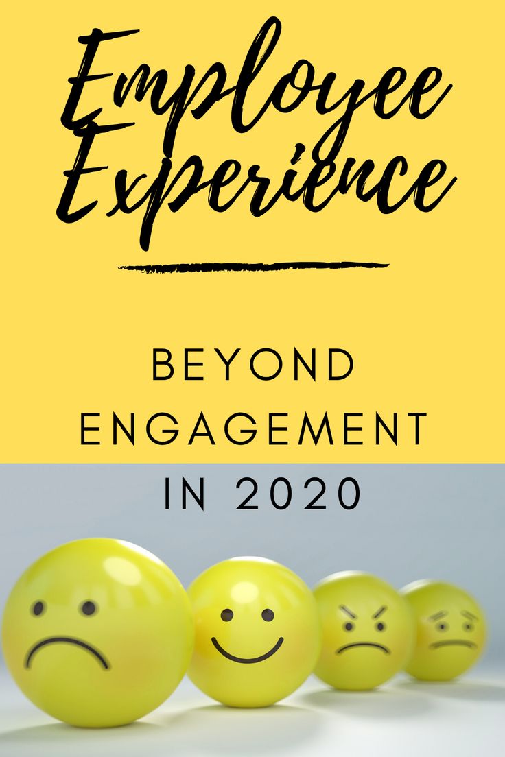 three yellow balls with faces drawn on them and the words employee experience beyond engagement in 2020