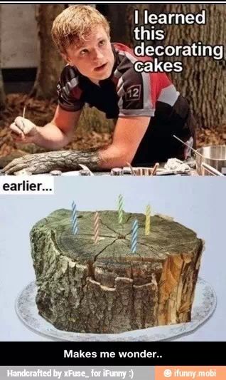 two pictures one with a cake and the other with candles in it, both have funny captions