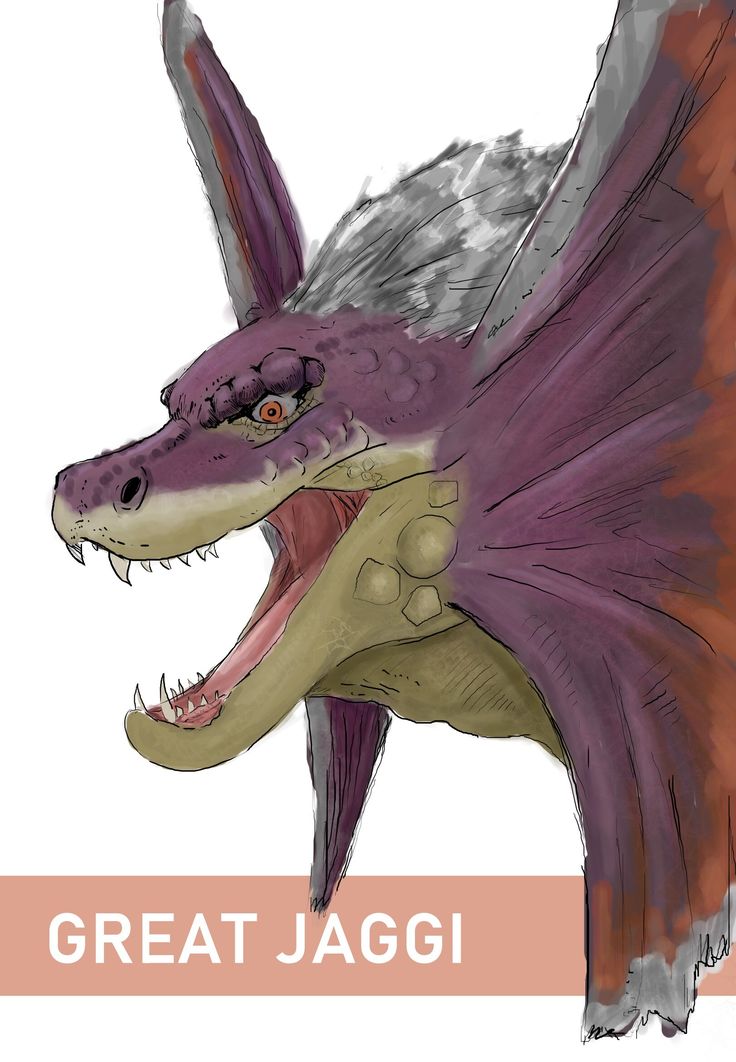 a drawing of a dragon with the words great jaggi on it's chest