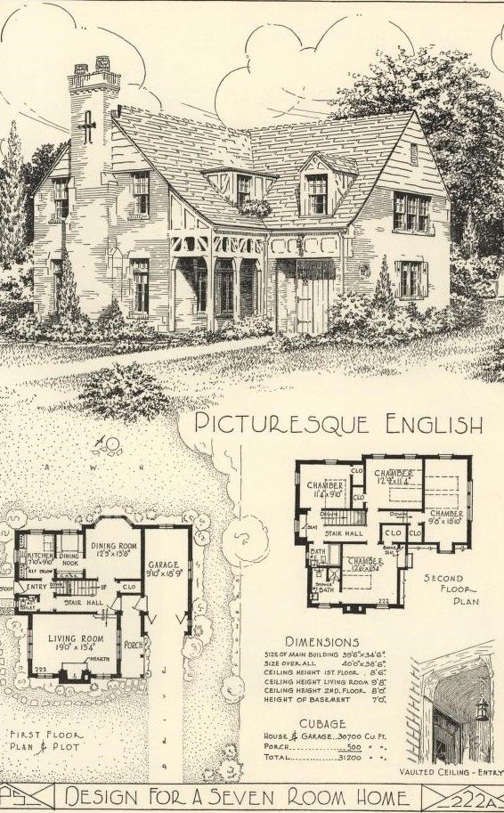 an old house is shown with plans for it