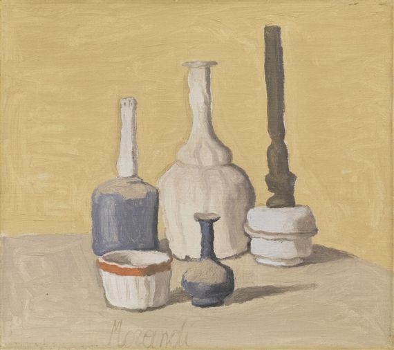 a painting of vases and other items on a table