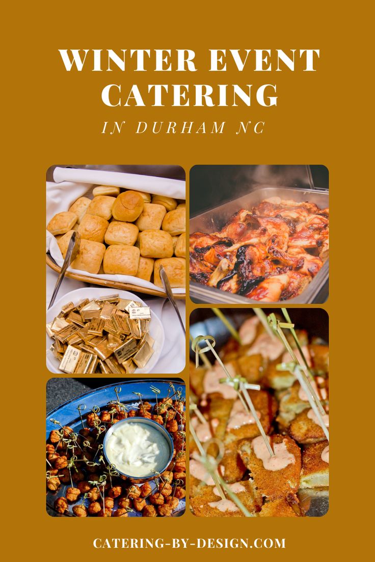 the cover of winter event catering in durham, nc by catering - by - design